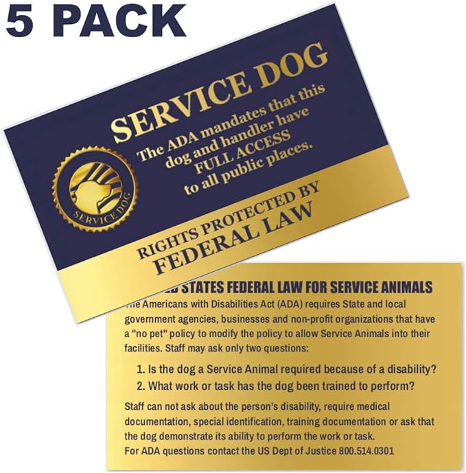 Small Service Dog Sling Carrier with ID Tag | EZ-Sling for Small Dogs | Includes Five Service Dog Law Handout Cards| Comfortable Alternative to Conventional pet Carriers