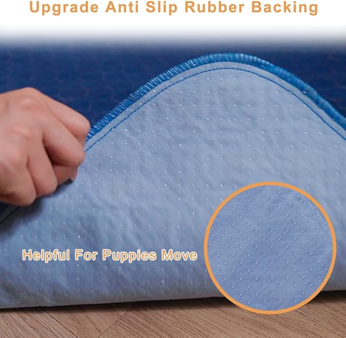2Pack Dog Pads Washable 53”x65”, Extra Large Puppy Pads Waterproof, Super Absorption, Anti Skid Whelping Pad for Puppy Pen