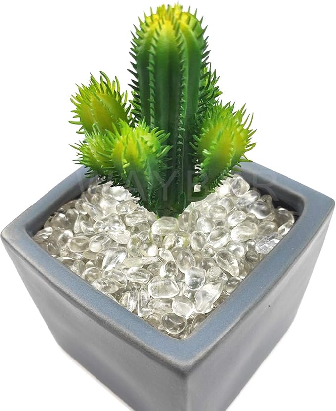 WAYBER Glass Stones, 1Lb/460g Irregular Sea Glass Dercorative Rocks Non-Toxic Artificial Crystal Pebbles for Aquarium Decoration/Vase Filler/Table Scatter/Handcraft/Jewelry Making/Gems Display, Clear