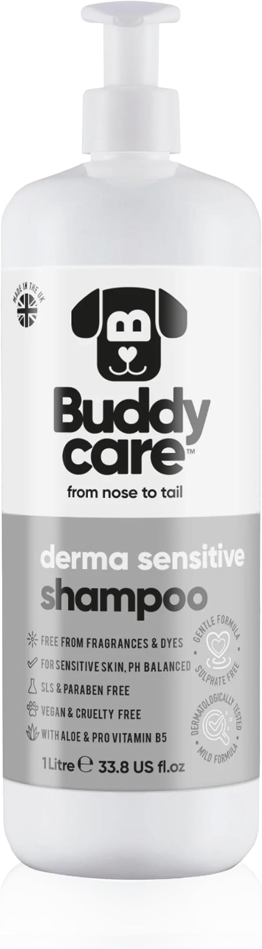 Derma Sensitive Dog Shampoo by Buddycare | with Aloe Vera and Pro Vitamin B5 (33.8oz)