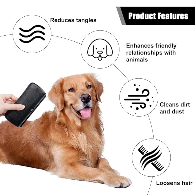 Deshedding Dog Brush Grooming Tool – Pet Hair Remover Comb for Shedding, Rhykin Brush for Short and Long Hair, Pet Groompro Deshedding Brush for Dogs,Cats,Rabbits, Horses Matted Loose Hair