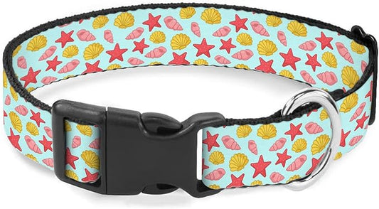 Starfish Coral Ocean Dog Collar Pet Neck Strap for Small Medium Large Dogs Soft Adjustable Buckle