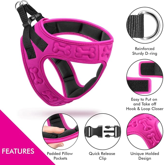 Comfort Fit No Pull Dog Harness for Small Medium & Large Dogs – Soft Padded Adjustable Buckles Step in Pet Harness with Leash Clips Reflective Straps with Easy Control & Handle Pet Vest Harness