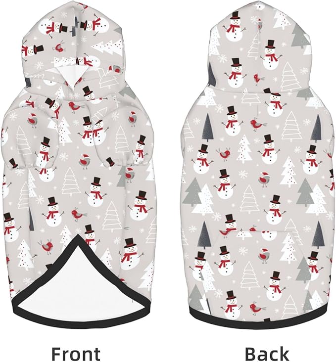 Christmas Gray Snowman Hoodie,Christmas Cosplay Dog Clothes with Pocket and Hat Winter Clothes Sweaters XXX-Large