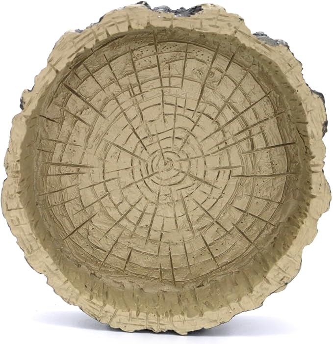 Tree Trunk Feeding Dish Bowl,Reptile Water Dish Food Bowl, Amphibians Tree Trunk Water/Food Bowl, Premium Resin Reptile Feeding Terrarium Bowls for Bearded Dragon Lizard Gecko