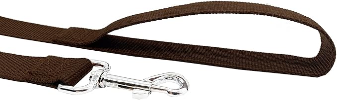 Nylon Dog Training Leash, Traction Rope, 4Ft /5 Foot /6 Feet Long, 5/8 inch 3/4 Inch 1 Inch Wide, for Small and Medium Dogs (1'' x 8 FT, Brown)
