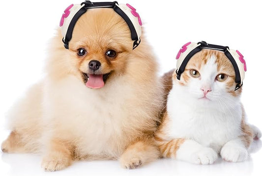 Calming Earmuffs for Cats and Small Dogs - for Anxiety Relief - Noise Canceling for Fireworks, Thunderstorms, Pet Grooming & Force Drying - Dog Ear Muffs Noise Protection (White, Small)