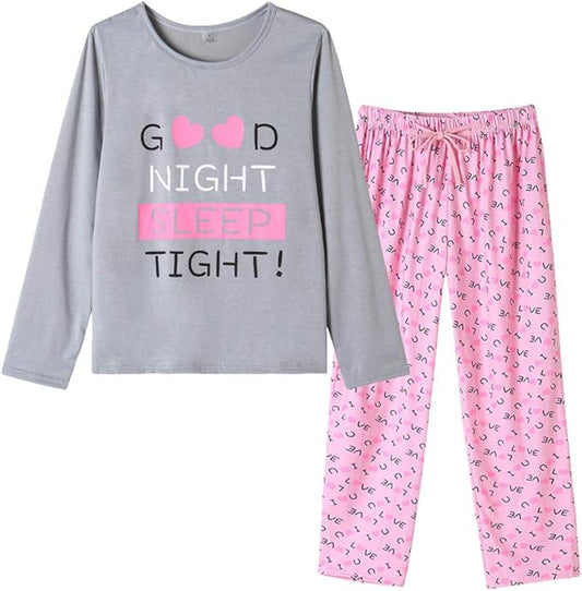 YIJIU Women's Sleepwear Long Sleeve Top and Pants Pajama Set Panda Print Nighty