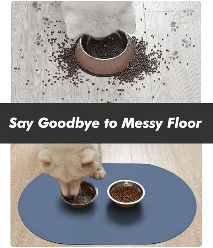 Absorbent Dog Food Mat-Dog Cat Mat for Food and Water Bowl, Quick Dry Pet Food Mat, No Stains Pet Feeding Pad, Cat Accessories Pet Supplies-Water Bowl Mat for Messy Drinkers