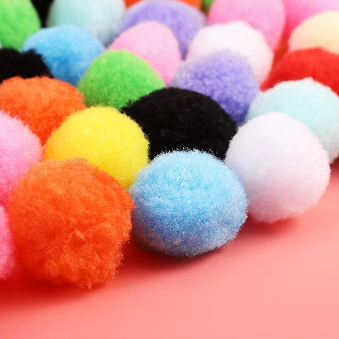 UEETEK 160PCS Cat Toys Assorted Color Soft Cat Toy Balls Kitten Toys Pompon Balls (Mix Color)