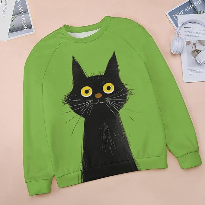 Womens Long Sleeve Tops Y2k Japanese Art Print Sweatshirts Fall Pullover for Women Crewneck Vintage Shirts Boho Tops