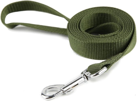 Nylon Dog Training Leash, Traction Rope, 4Ft /5 Foot /6 Feet Long, 5/8 inch 3/4 Inch 1 Inch Wide, for Small and Medium Dogs (1'' x 8 FT, Green)