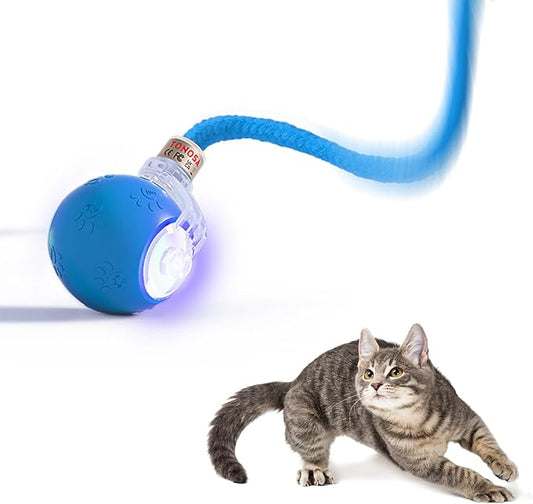 Interactive Cat Ball Toy – Motion Activated, RGB Lighting, 3 Motion Modes-Automatic Cat Ball for Bored Indoor Cats(Blue)