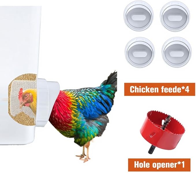 Complete Set Pipeline Automatic Chicken Waterer System(82Accessories Included) Chicken Feeder and Waterer Set,Poultry Waterer,with PVC Pipeline,Garden Hose and Hole Openers