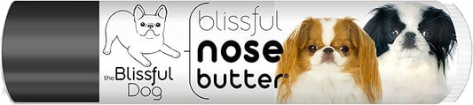 The Blissful Dog Japanese Chin Nose Butter for Dry, Cracked Skin, Lick-Safe Dog Nose Balm with Moisturizing Shea Butter, Almond, Olive, and Essential Oils, Pet Supplies, Uncented, 0.15 oz.