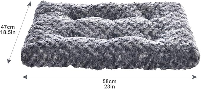 Amazon Basics Cat and Dog Bed and Crate Pad, Machine Washable, Indoor, 23 x 18 x 2.5 inches, Gray