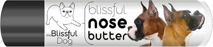 The Blissful Dog Show Boxer Nose Butter for Dry, Cracked Skin, Lick-Safe Dog Nose Balm with Moisturizing Shea Butter, Almond, Olive, and Essential Oils, Pet Supplies, Uncented, 0.15 oz.