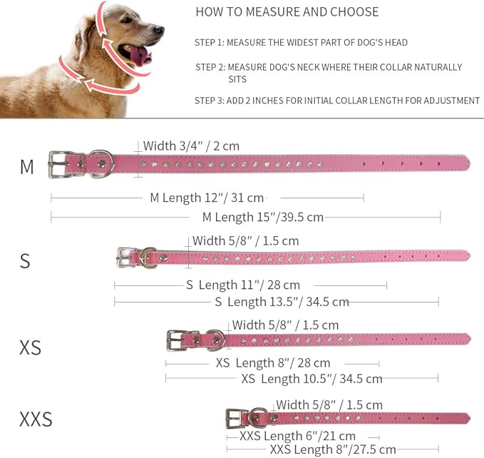 Blue Rhinestone XS Dog Collar, Pretty Bling Diamond Cat Collar Crystal Jewel Glitter Puppy Collar for XXS Xs Small Medium Female Pet Girl Dogs Kitten, XSmall