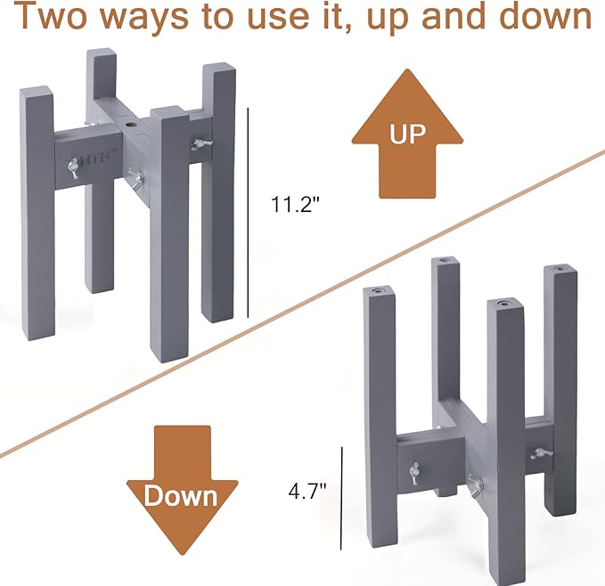 HTB Elevated Dog Bowl Stand,Adjustable Dog Food Stand for 8”-11” Bowls,Single DogBowl Holder 14” Tall for Large Dogs Grey