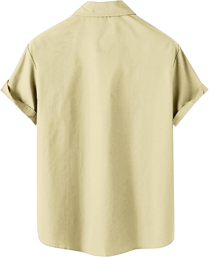 Men’s Hawaiian Shirt Western Cowboy Symmetrical Print Short Sleeve Button Down Casual Beach Holiday Summer Shirt