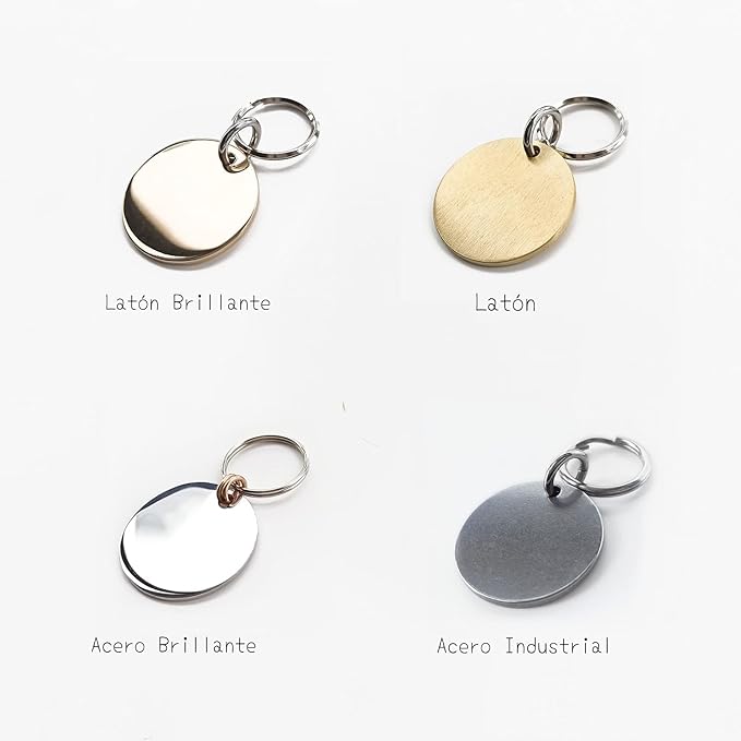 Cats Dogs ID Tags Personalized Engraving Birth Flowers Pattern for Custom Pets Collar Accessories Shiny Brass Copper Large Round Name Plate