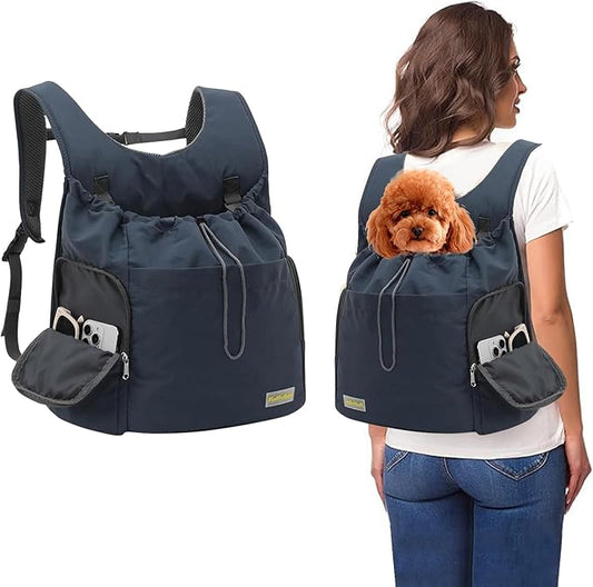 Dog Front Carrier Backpack, Adjustable Pet Cat Chest Ventilated Dog Carrier for Hiking Camping Travel, Ventilated Mesh Dog Travel Backpack(Dark Gray)