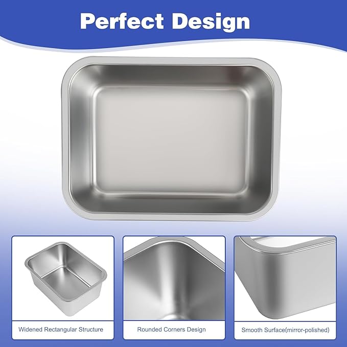 2 Gallons Large Dog Water Bowl, Stainless Steel Metal Dog Bowls, Large Capacity Pet Food Bowl Water Dish for Indoor and Outdoor Universal for Medium Dogs 12.6''×8.7''×5.9''