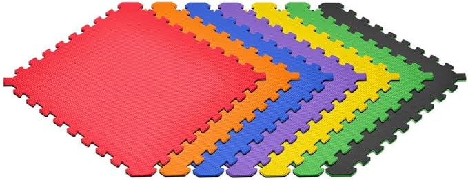 Norsk Dual-Sided Reversible 1/2" Foam Exercise Mats for Home Gym - Interlocking EVA Foam Tiles