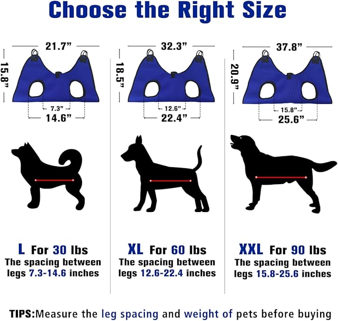 Dog Grooming Hammock Grooming Harness for Small Dogs Pet Grooming Hammock with Nail Clippers/Nail File/Comb Breathable Dog Nail Harness Hanging for Nail Trimming,Ear,Eye Care Home Grooming Set