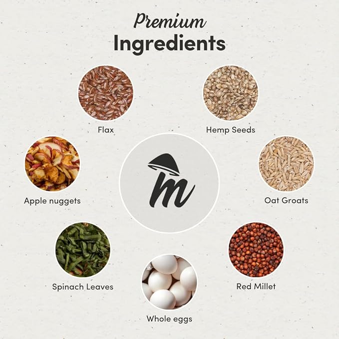 Mycelium Canary Cuisine Bird Food (5 LB Bag) | Organic Canary Seed Mix with Real Fruits & Veggies | Vitamin-Enhanced Daily Feed for Immunity | No Additives, Dust, or Debris | Non-GMO & USA Made