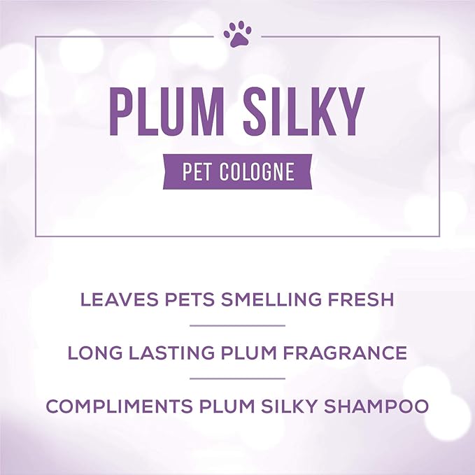 Nature's Specialties Plum Silky Dog Cologne for Pets, Natural Choice for Professional Groomers, Ready to Use Perfume, Finishing Spray, Made in USA, 32 oz