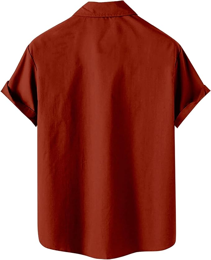 Men’s Hawaiian Shirt Western Cowboy Symmetrical Print Short Sleeve Button Down Casual Beach Holiday Summer Shirt