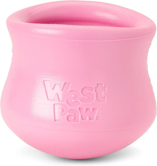 WEST PAW Zogoflex Limited Edition Toppl Treat Dispensing Dog Toy Puzzle – Interactive Chew Toys for Dogs – Dog Toy for Moderate Chewers, Fetch, Catch – Holds Kibble, Treats, X-Large 4.75", Bubblegum