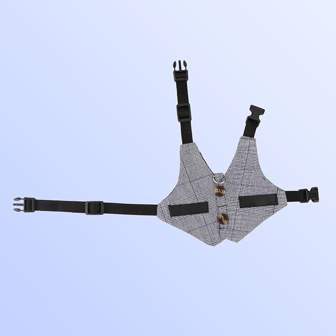 Rabbit Vest Harness and Leash Set Adjustable Formal Suit Style for Bunny Kitten Small Animal Walking (L)