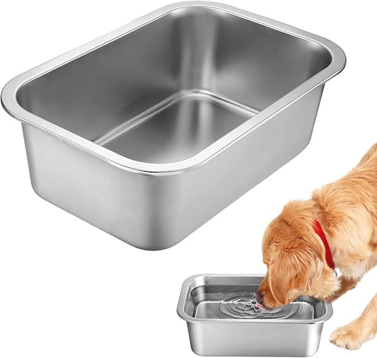 1.5 Gallons Large Dog Bowls - Food Grade Stainless Steel Dog Water and Food Bowl No Spilling, High Capacity for Medium Large Breed Dogs Indoor Outdoor
