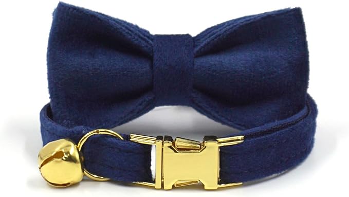Personalized Cat Collar with Bells,Velvet Customized Small Cat Collar with Name Tag,Pet Collar with Name Phone Number Engraved ID Tags for Boy and Girl Kitten Cats (Tibetan Blue)