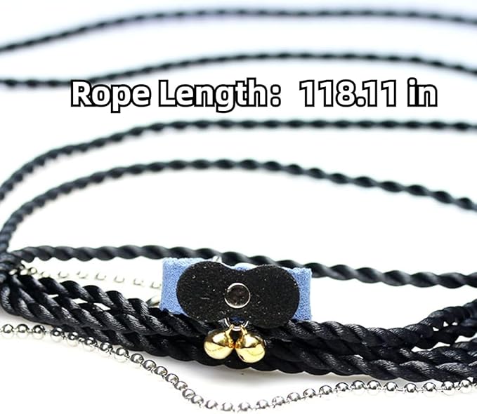 Squirrel Chipmunk Traction Rope Strap Anti-Biting Chain Rope, Small Animal Walking Collar Harness with Lead Leash for Hamster Gerbil Rat Mouse Ferret Chinchilla (Black with Pink)