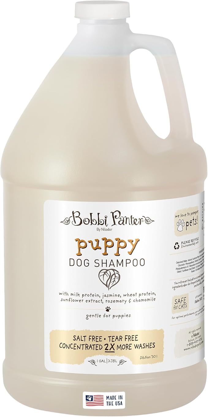 Bobbi Panter Puppy Dog Shampoo, Milk & Honey Fragrance, Nourishing & Gentle, Concentrated 30:1, 1 Gal., Made in The USA