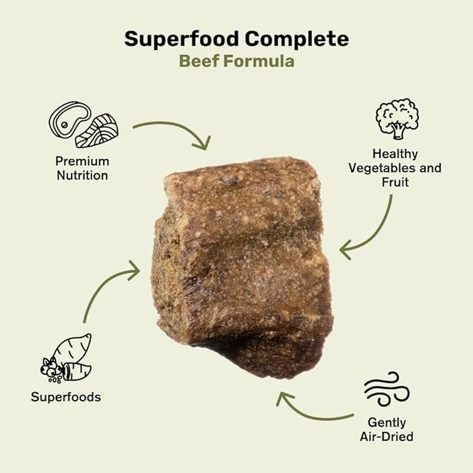 BADLANDS RANCH by Katherine Heigl- Superfood Complete, Air-Dried Adult Dog Food - High Protein, Zero Fillers, Superfood Nutrition (64 Ounce (Pack of 4), Beef)