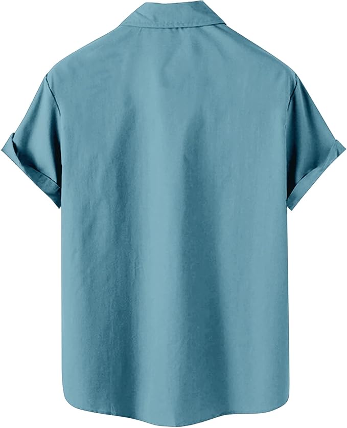 Men’s Hawaiian Shirt Western Cowboy Symmetrical Print Short Sleeve Button Down Casual Beach Holiday Summer Shirt