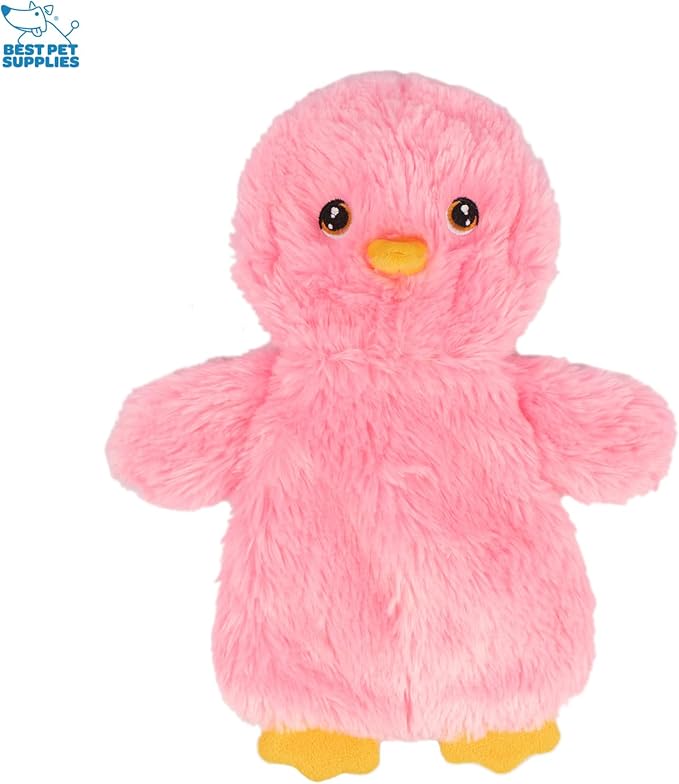 Best Pet Supplies Interactive Squeaky Dog Chew Toy, Ideal Dog Toys for Chewers, Small, Medium & Large Dogs, and Fetch Lovers - Crinkle Chicken (Yellow, Pink, Blue), Large