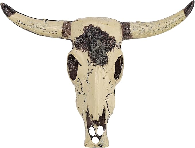 Resin Bull Skull Hideout for Terrarium Small Reptile Hide and Cave for Bearded Dragon Snake Tarantula Decorative Cattle Skeleton Decor for Tank Fish Aquarium