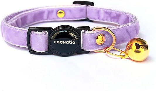 Safety Quick Release Cat Collars,Double Velvet with Bell Available in a Range Colors,Perfect for Your Kitty, Adjustable 20-30 cm