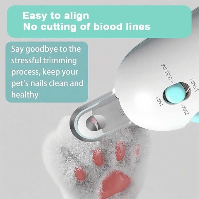 Pet Nail Clipper for Cats - Gentle Round-Hole, Adjustable Claw Clippers Trimmer with Dust Storage, Hidden Nail File, Safe Pet Claw Clipper Grooming Tool