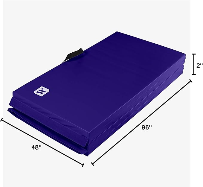 We Sell Mats - 4 ft x 8 ft x 2 in Personal Fitness & Exercise Mat for Home Workout - Lightweight and Folds for Carrying – All Purpose Home Gym Mat – Thick Mat for Yoga, Pilates, Stretches, and Floor Exercises