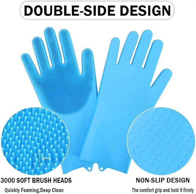 pte Grooming Gloves: Bite-Resistant Pet Bathing Glove with Anti-Slip Particles, Wet and Dry use, Safe for All Ages. Great as Dog Brush Glove and Cat Gloves for Grooming