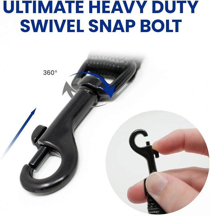 Dog Leash for Teacup Toy Minature and Small Dogs Primary & Traffic Handle The Bulk Multiple Sizes & Colors 5/8” Width Nylon Proudly Made in The USA (Black, 6 Foot)