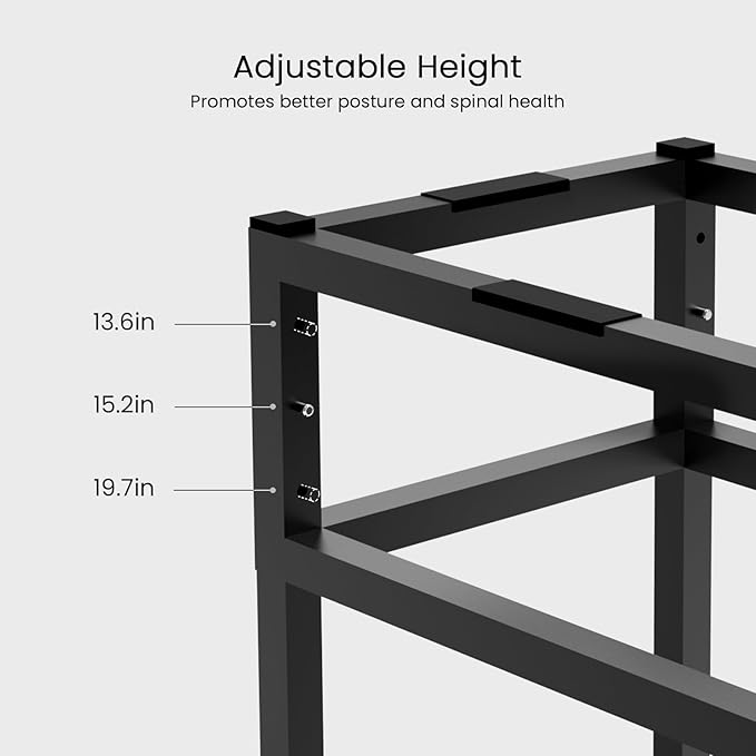 Elevated Dog Water Bowl 3 Gallons, 4 Height Adjustable Raised Doggy Bowl with Stand for Large Breed, Full Stainless Steel Food Bowl for Relief Joint Pressure, Dog Food and Water Bowls