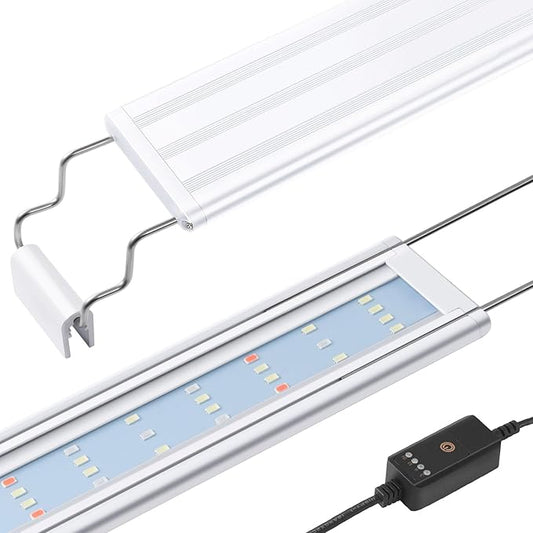 HITOP Full Spectrum LED Aquarium Light – 32-40" Classic Fish Tank Light with Timer, Aquarium Plant Light with Stable Extendable Brackets (32-40in)