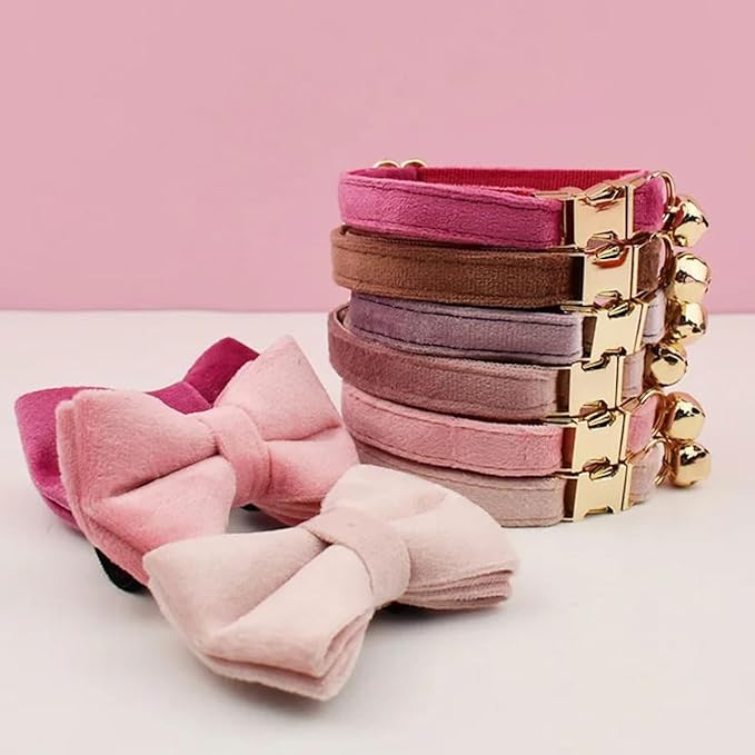 Personalized Cat Collar with Bells,Velvet Customized Small Cat Collar with Name Tag,Pet Collar with Name Phone Number Engraved ID Tags for Boy and Girl Kitten Cats (Lilac Purple)